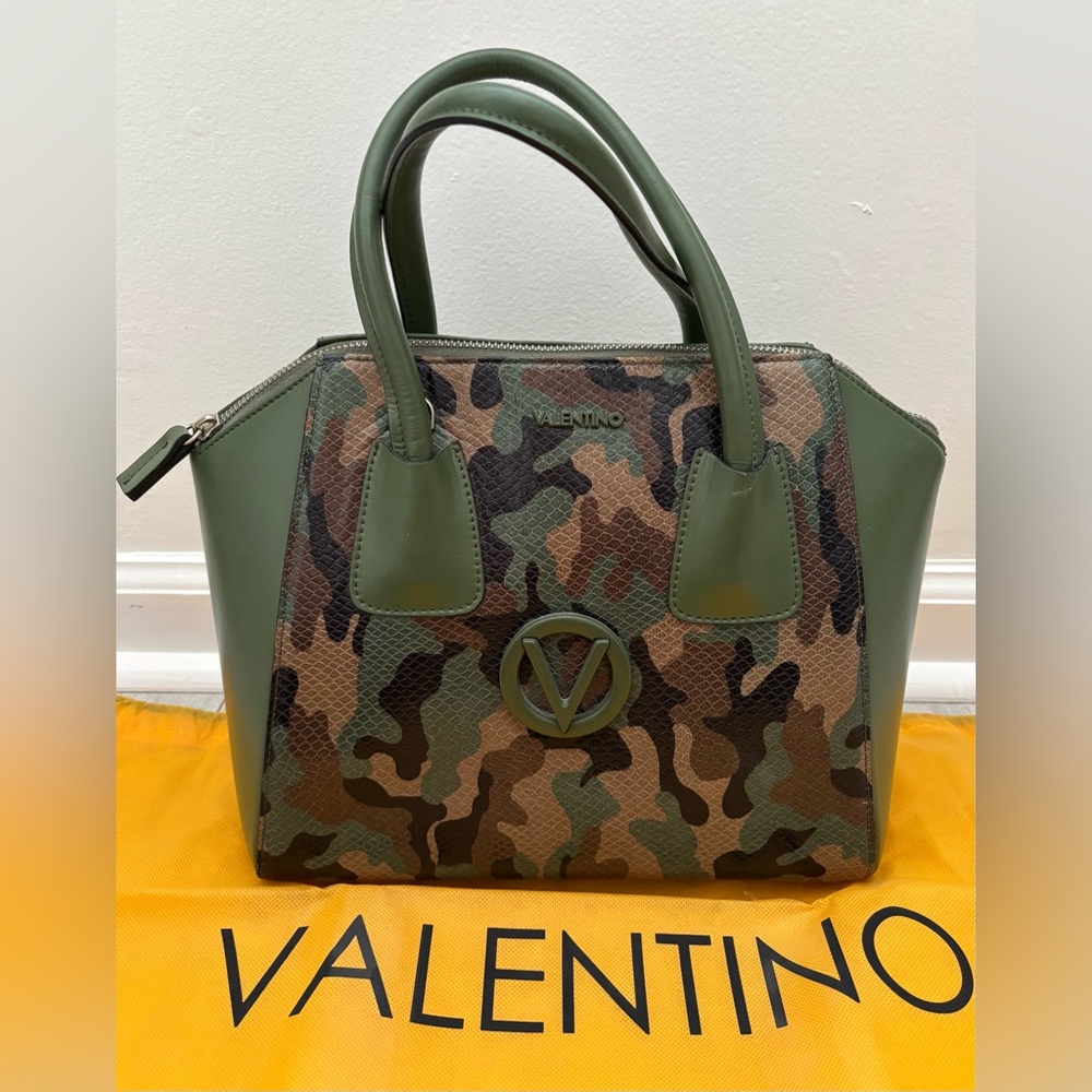 VALENTINO CAMOUFLAGE SNAKE SATCHEL BAG PURSE ~Original $1095 MSRP